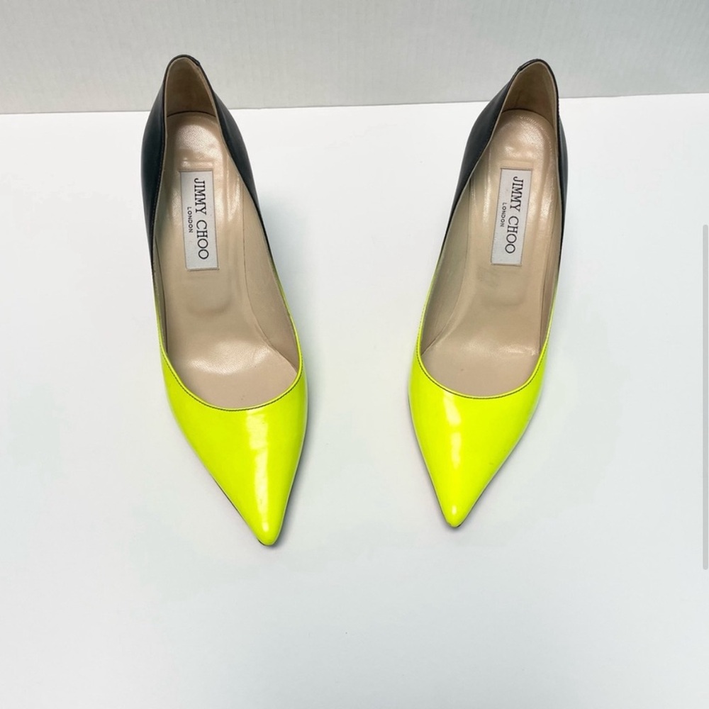 Jimmy Choo Ombré Neon Green Pump 36.5